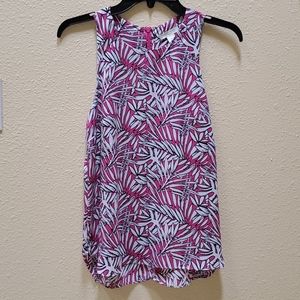 Pink & White Tropical Top